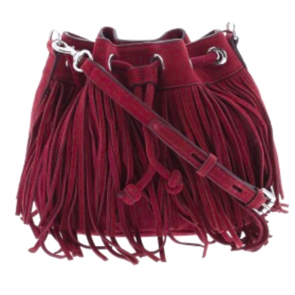 Rebecca Minkoff Handbags - REBECCA MINKOFF Fringe Suede Bucket Crossbody Bag